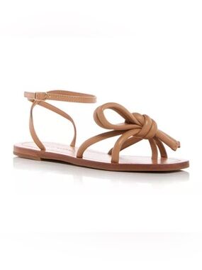 Loeffler Randall Henriette Bow Strappy Sandals Tan Sz: 10.5 - Women's